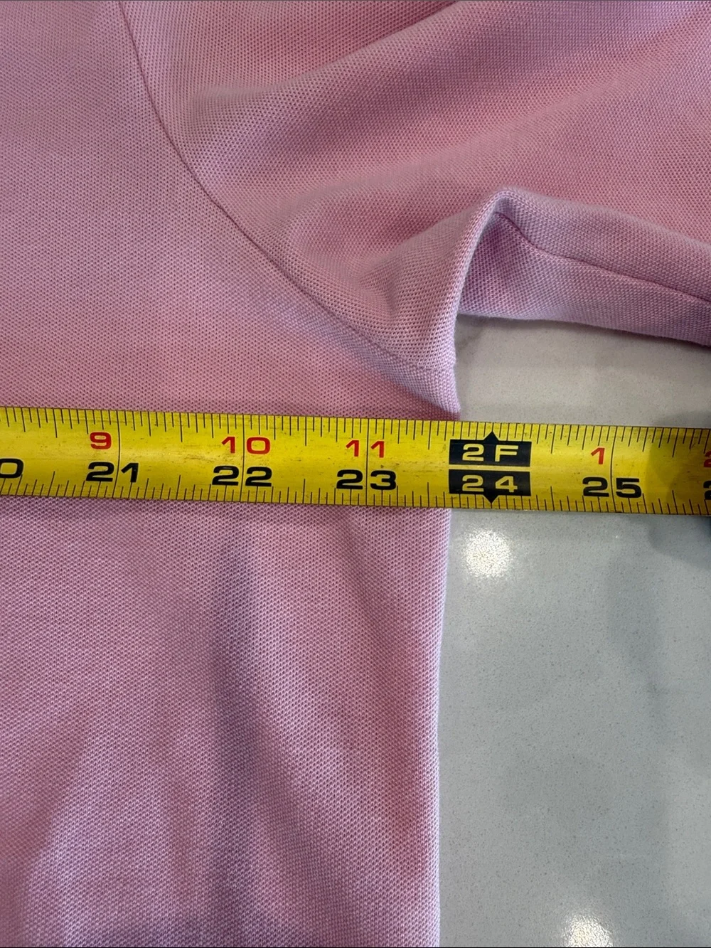 Ralph Lauren Pink Polo with Navy Pony and Collar Trim - Picture 5 of 8